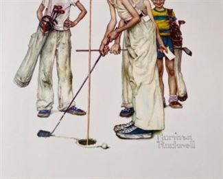 Lot 5679 $80.00 Adorable. Sweet Set of 4 Norman Rockwell Sports Prints 17.5" W x 20.5" H