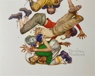 Lot 5679 $80.00 Adorable. Sweet Set of 4 Norman Rockwell Sports Prints 17.5" W x 20.5" H
