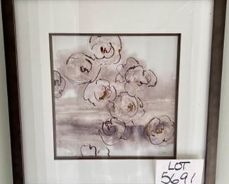 Lot 5691 $30.00 Floral Frame Print 20" Square