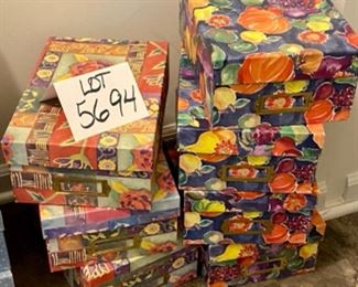 Lot 5694 $21.00 7 Colorful Storage Boxes 11" L x 8" W