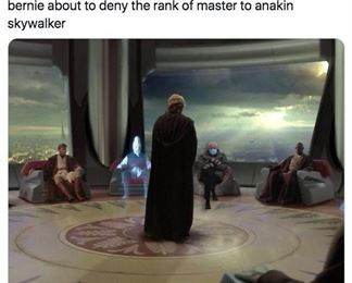 Bernie in Star Wars. (sorry, steve really likes this meme)