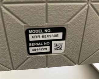Lot 5581. Was $995.00 Today is $600.00 Firm. Sony 65" Android TV & Alexa, XBR-65X930E, w/ remote. Model yr. 2017. 4K (3840 x 2160 Resolution); Inputs: 4 – HDMI, 2 - USB2.0, 1 – USB3.0, 1 – Component/Composite Hybrid, 1 – Composite, Voice Remote Control (RMF-TX200U), WiFi/Bluetooth, Works with Alexa, ChromeCast built-in Smart TV. Measures 57" W x 36" H x 12" D Base. Orig Retail Cost $2,900.00