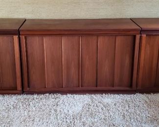 Incredible MCM Barzilay Console Stereo Cabinet with a McIntosh MX110 Stereophonic Tuner Preamplifier, McIntosh MC-225 Stereo Vacuum Tube Power Amplifier, Vintage Empire Turntable, Ampex Fine Line F-44 Reel-To-Reel & a Pair of Vintage Movable "Tannoy" Monitor Dual Concentric Loudspeakers Type LSU/HF/12.L.