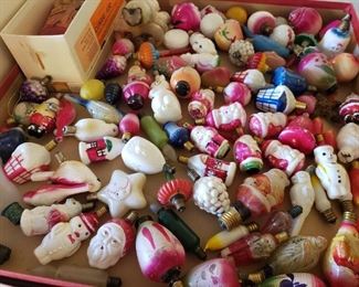 Vintage character Christmas light bulbs.