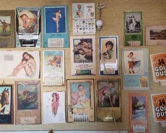 Old calendars from the early 1900's to the 1960's.