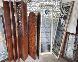 Large selection of old leaded & stained glass windows & doors.
