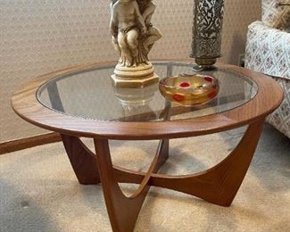 MCM Walnut Glass Coffee Table