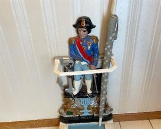 Early 1900's ADMIRAL NELSON Cast Iron Umbrella / Cane Stand