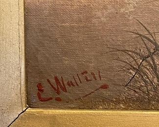 Framed Original Oil on Canvas by E. WALTER