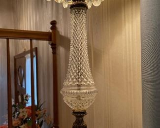 Vintage Crystal Table Lamp with Marble Base