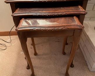 Glass Topped Stacking / Nesting Tables