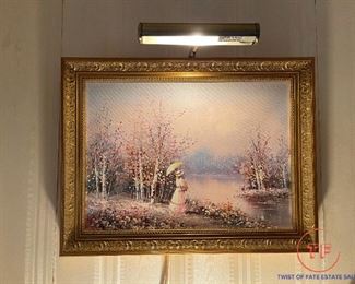 Original Oil on Canvas Impressionist Landscape Painting by WALTON
