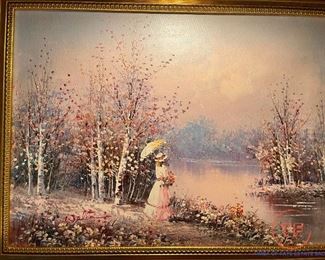 Original Oil on Canvas Impressionist Landscape Painting by WALTON