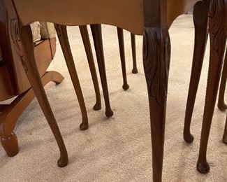 Vintage Glass Topped Stacking / Nesting Tables