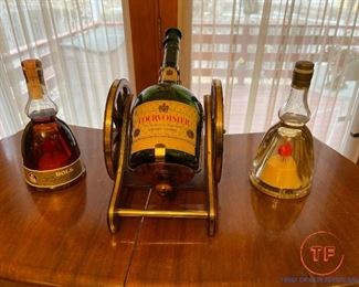 Vintage BOLS BALLERINA Bottle and Vintage Courvoisier CANNON Bottle