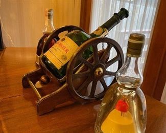 Vintage BOLS BALLERINA Bottle and Vintage Courvoisier CANNON Bottle