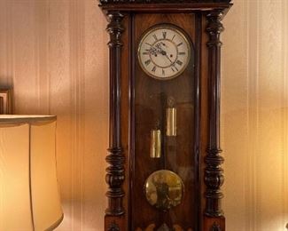 Antique Late 1800’s Freiburg VIENNA REGULATOR Pendulum Wall Clock