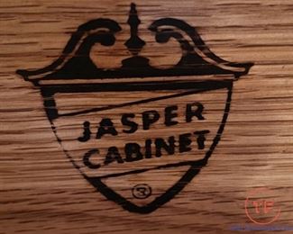 Vintage JASPER CABINET Secretary Desk with Bookcase