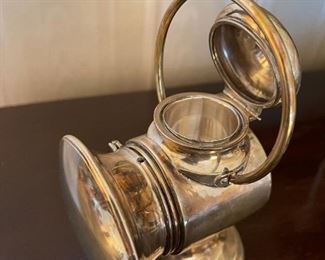 Circa 1900 English (Birmingham) STERLING SILVER Match and Cigarette holder in shape of Automobile Lamp