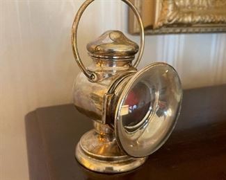 Circa 1900 English (Birmingham) STERLING SILVER Match and Cigarette holder in shape of Automobile Lamp