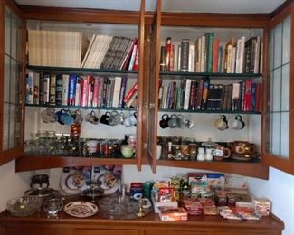 Dining Room  Books, Glasses, Cups, Food