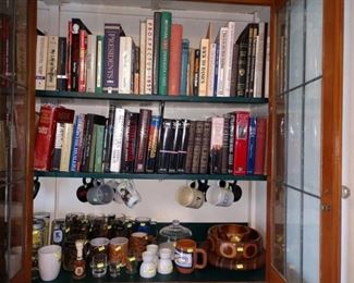Dining Room  Books, Glasses, Cups, Food