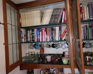 Dining Room  Books, Glasses, Cups, Food