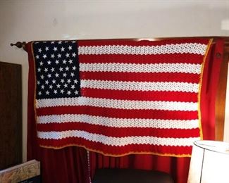 Living Room:  Knitted American Flag