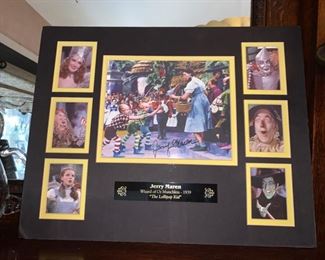 Jerry Maren Autographed Plaque "Wizard of Oz"