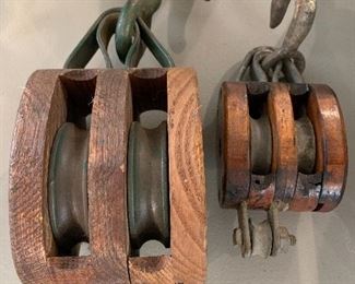 Old Primitive Wooden Pulleys