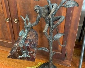 Maitland Smith Figural Monkey Lamp