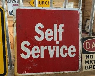 Self Service Metal Sign