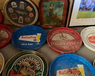 More Advertising Beer Trays / Old Coca Cola Tray ( Rough Shape )