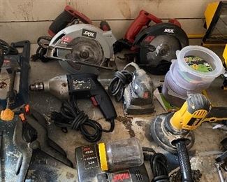 Assorted Hand Tools including Drills, Saws and Sanders