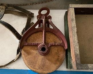Wooden and Metal Pulley Wheel