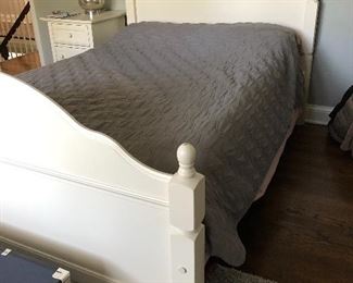 Painted white full bed frame
