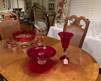 Pairpoint and Lexington by Indiana Glass Punch Bowl w/cups