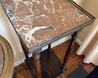 Closer view of the marble top.