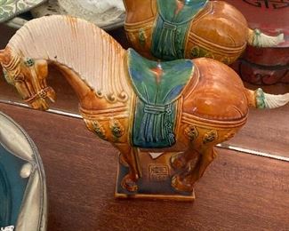 Asian porcelain horse Tang Dynasty warhorse