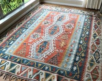 Kilim style wool rug.  Approximately 7' X 9' $580