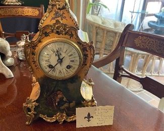 Antique clock for sale in person A.D. Mougin serial number 3635N has key