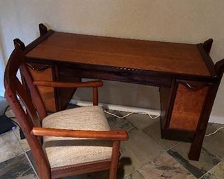 Custom desk 53" w X 22.5" d X 33.5" h sold with matching chair. $340 set
