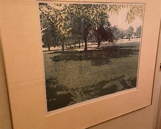 Print signed and numbered "Greenshade" by  Greenwood '76. 88/150. for sale during in-person sale
