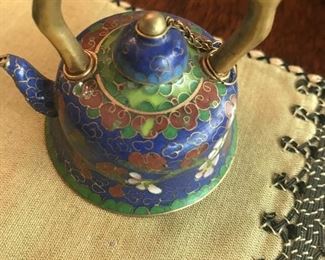 This is available for in-person sale only.  Cloisonné teapot $90 