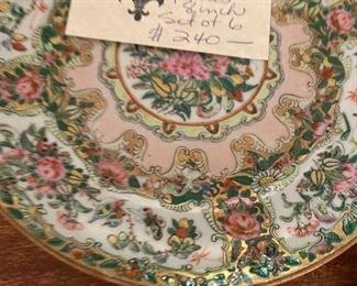 Antique Rose Medallion set of 6 plates $240