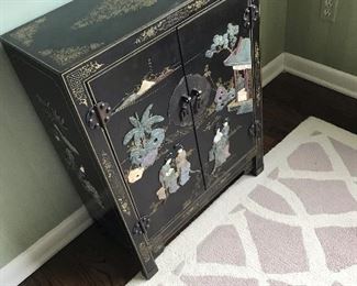 Asian hand painted cabinet 23"w x 11"d x 30"h