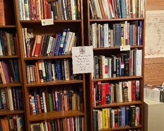 Books and bookcases for sale