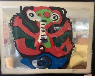 Karel Appel "Boy Jumping on the Blue Hat" for sale in person  $1100