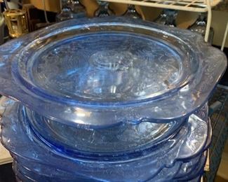 Madrid blue depression glass