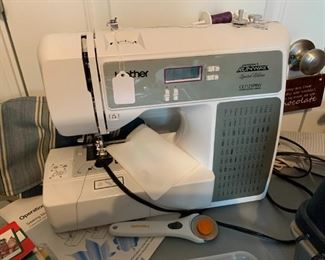 Brother portable sewing machine, sewing supplies
